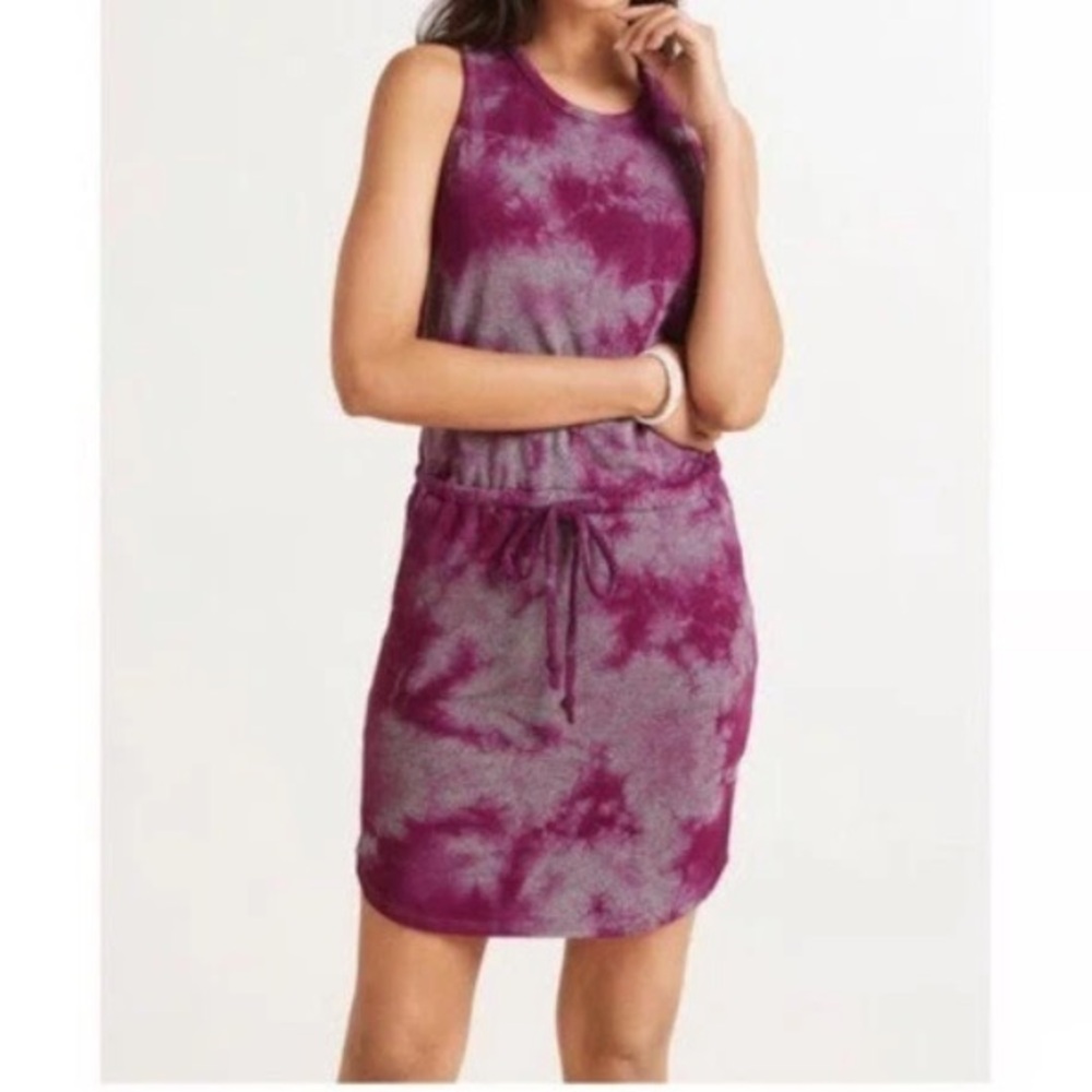 Sundry Evereve butter soft knit‎ fuchsia tie-dyed razorback tank dress size 1.